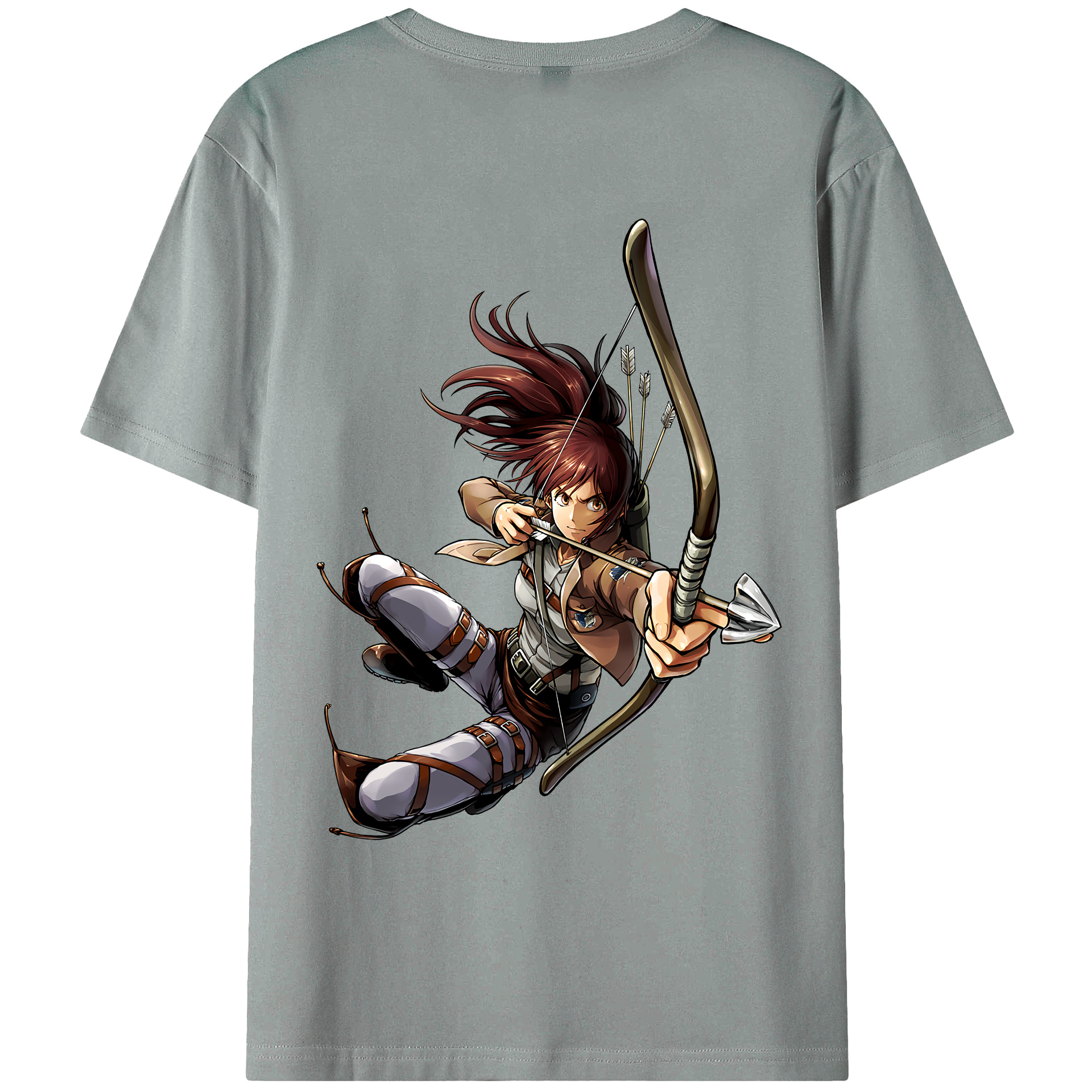 （画像用） 進撃の巨人 サシャ·ブラウス Attack on Titan Sasha Blaus 綿100％ メンズ半袖Tシャツ（バックプリント） 通気性